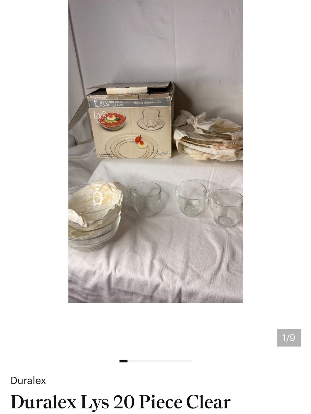 Clear Glass Dinnerware Set - 2 set - Picture 2 of 2